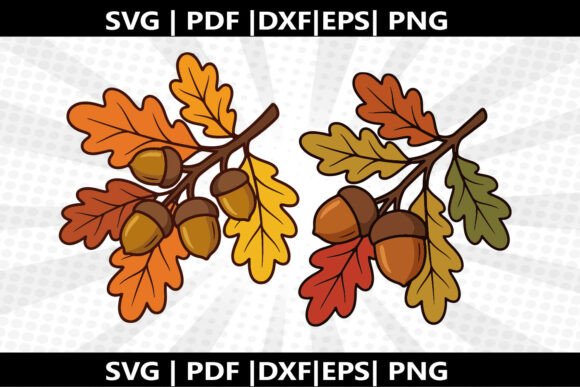 Acorn Branch SVG Cricut Cut File