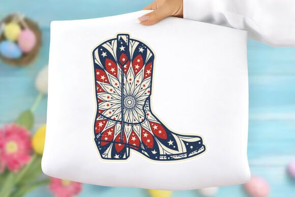 American Flag Western Boot Clipart PNG