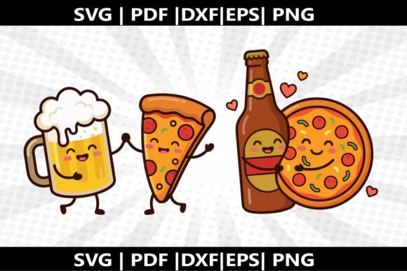 Beer Pizza SVG Cricut Cut File