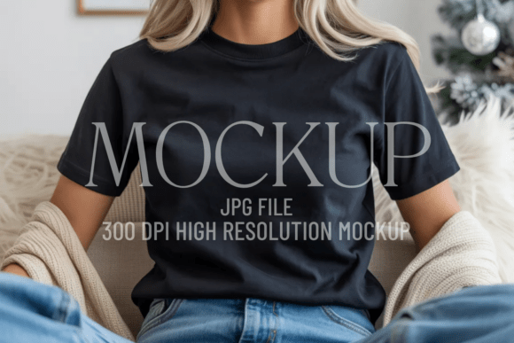 Bella Canvas 3001 Black Mockup