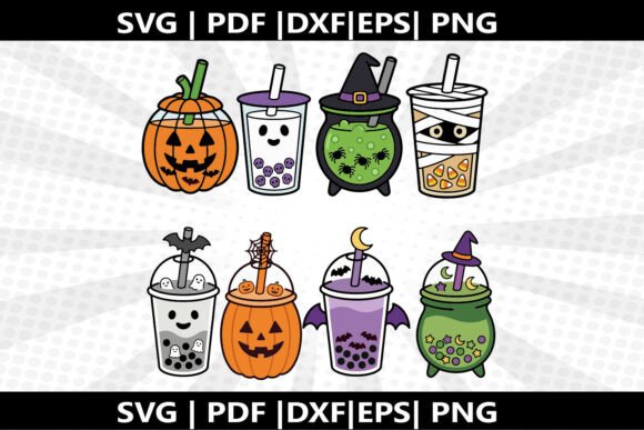 Boba Halloween Tea SVG Cricut Cut File