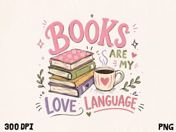Books Are My Love Language PNG