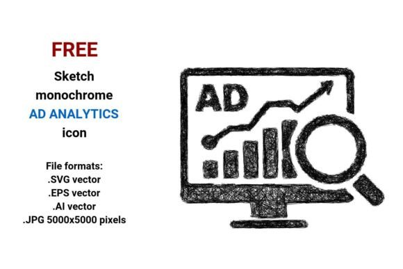 FREE Sketch Ad Analytics Icon: A Scalable, Hand-Drawn Resource for Data-Focused Design