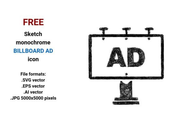 FREE Sketch Billboard Ad Icon