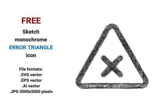 FREE Sketch Error Triangle Icon