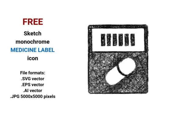 FREE Sketch Medicine Label Icon