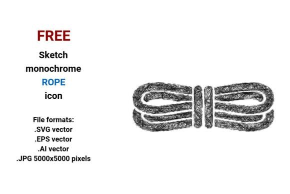 FREE Sketch Rope Icon: Hand-Drawn, Scalable & Ready for Your Outdoor, Climbing, or Camp Project