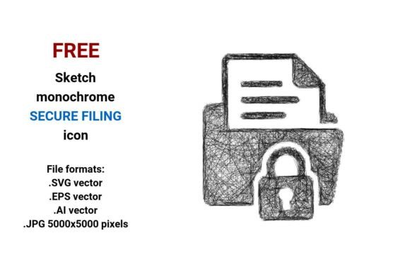 FREE Sketch Secure Filing Icon