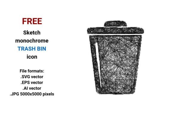 FREE Sketch Trash Bin Icon
