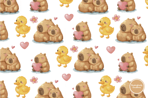 Free Watercolor Capybara Love Pattern: Adorable, Seamless & Versatile for Creative Projects