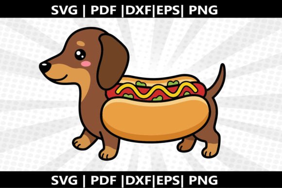 Hot Dog Dachshund SVG Cricut Cut File