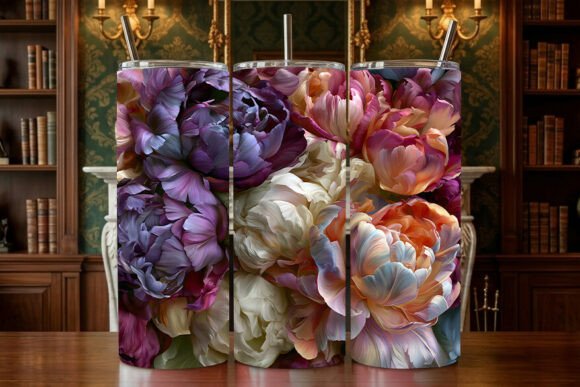 Moody Peony Bouquet Sublimation Tumbler