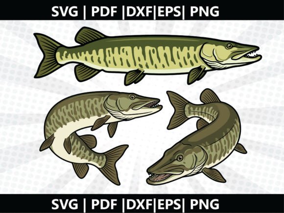 Muskie Fish SVG Cricut Cut File