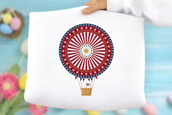 Patriotic Stars Stripes Hot Air PNG
