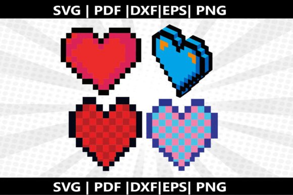 Pixel Heart SVG Cricut Cut File