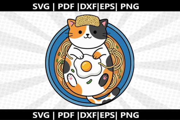 Ramen Bath Cat SVG Cricut Cut File: Craft with Charm, Confidence, and Creativity