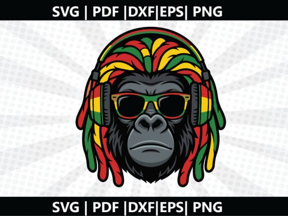 Rasta Gorilla SVG Cricut Cut File