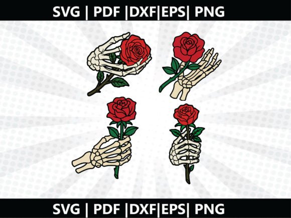 Skeleton Hand Rose SVG Cricut Cut File: A Versatile Vector Asset for Crafters, Educators, and Small Businesses