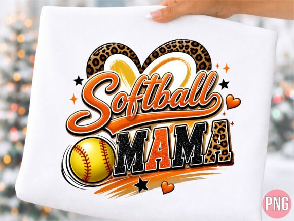 Softball Mama PNG Shirt T-shirt: A High-Resolution Digital Asset for Seamless Creative Execution