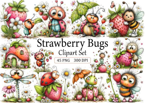 Strawberry Bugs PNG Clipart