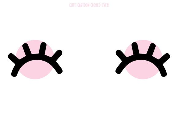 Thick Line Closed Eyes Vector Design
